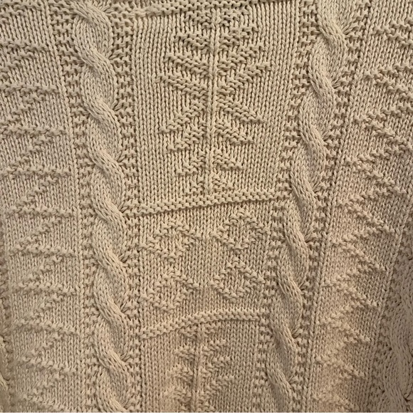 Peconic Bay Traders Unisex Vintage Cream 100% Cotton Cable Knit USA Size Large - Picture 9 of 10